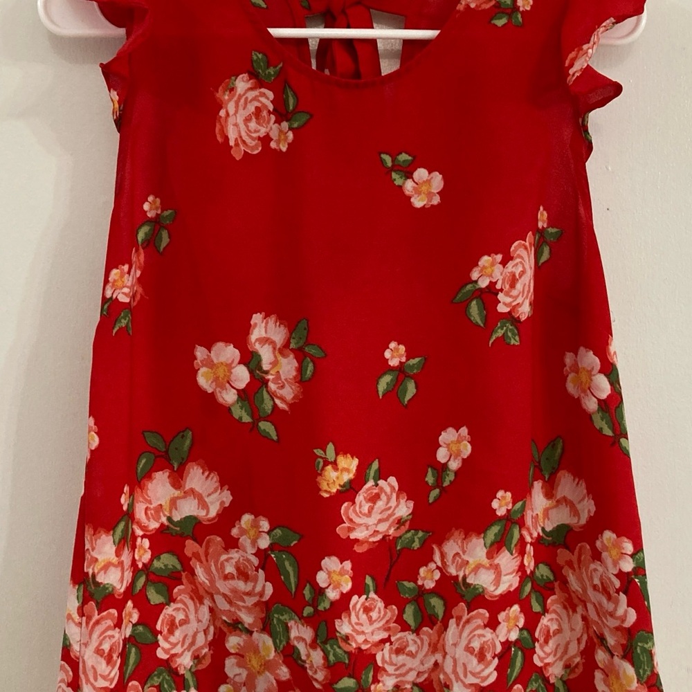 Red Floral Top